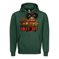Sports Green i am black history black girl peekaboo juneteenth Zipper Hoodie - CowGirlArtShop