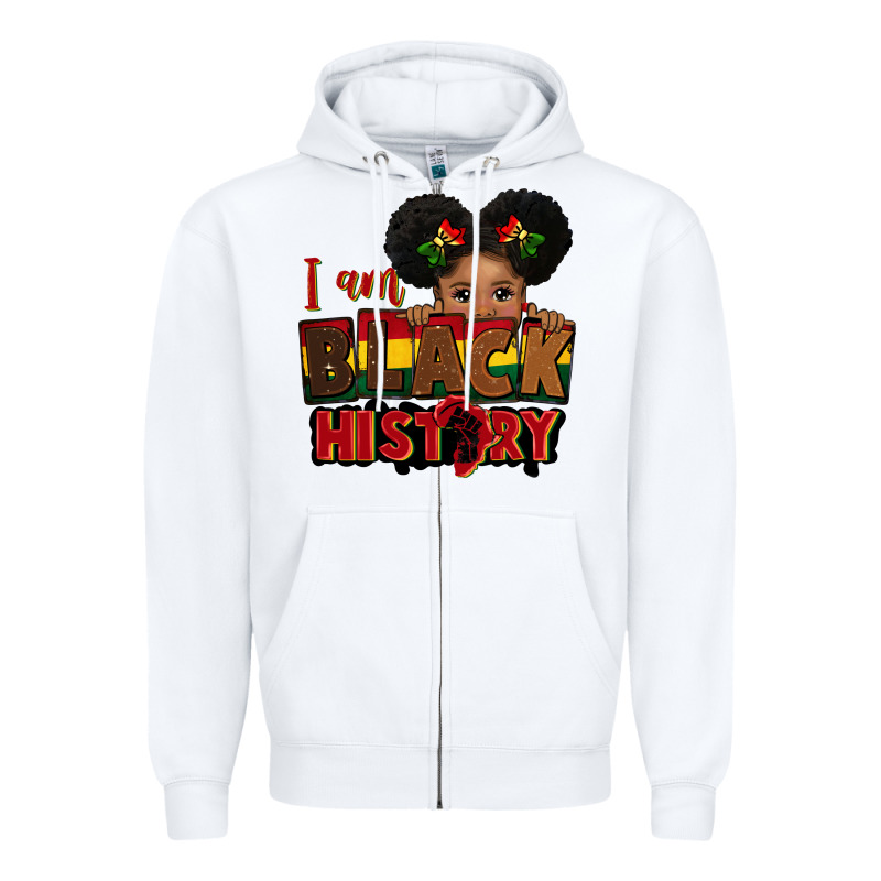 I Am Black History Black Girl Peekaboo Juneteenth Zipper Hoodie by CowGirlArtShop | Teevron