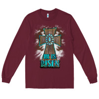 Burgundy cross1 Long Sleeve Tee - RanaPortraitStore