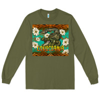 Army Green louisiana alligator tumbler Long Sleeve Tee - BarkalooDesign