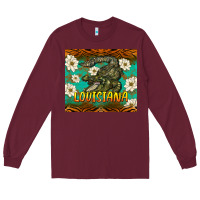 Burgundy louisiana alligator tumbler Long Sleeve Tee - BarkalooDesign