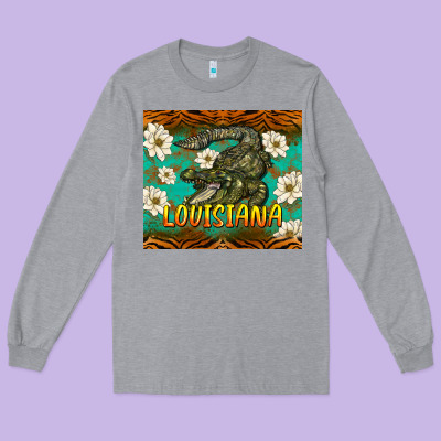 Louisiana Alligator Tumbler Long Sleeve Tee Designed By Barkaloodesign