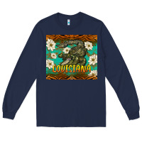 Navy louisiana alligator tumbler Long Sleeve Tee - BarkalooDesign