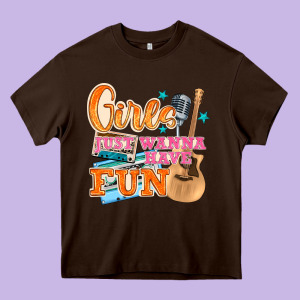 Girls Just Wanna Have Fun Heavy Core Tee Designed By Nancycooperartshop