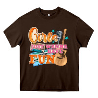Chocolate Brown girls just wanna have fun Heavy Core Tee - NancyCooperArtShop