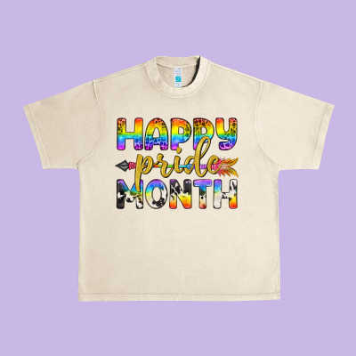 Western Happy Pride Month Lgbtq+ Urban Heavy Tee Designed By Bundleandbundleshop