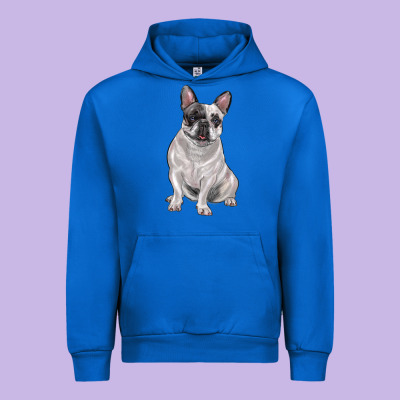 White Black French Bulldog Urban Hoodie Designed By Lillyallendesigns