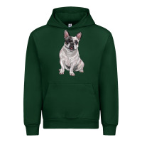 Forest Green white black french bulldog Urban Hoodie - LillyAllenDesigns