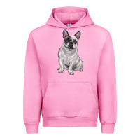 Fuchsia Pink white black french bulldog Urban Hoodie - LillyAllenDesigns