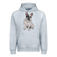 Heather Grey white black french bulldog Urban Hoodie - LillyAllenDesigns