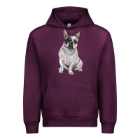 Mauve Wine white black french bulldog Urban Hoodie - LillyAllenDesigns