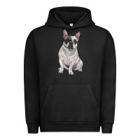 Pigment Black white black french bulldog Urban Hoodie - LillyAllenDesigns