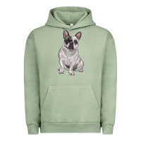 Pigment Oil Green white black french bulldog Urban Hoodie - LillyAllenDesigns
