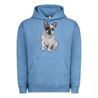 Pigment Pebble Blue white black french bulldog Urban Hoodie - LillyAllenDesigns