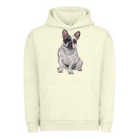 Pigment Pistachio white black french bulldog Urban Hoodie - LillyAllenDesigns