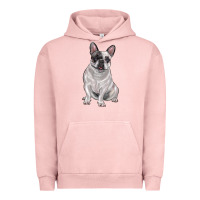 Pigment Salmon white black french bulldog Urban Hoodie - LillyAllenDesigns
