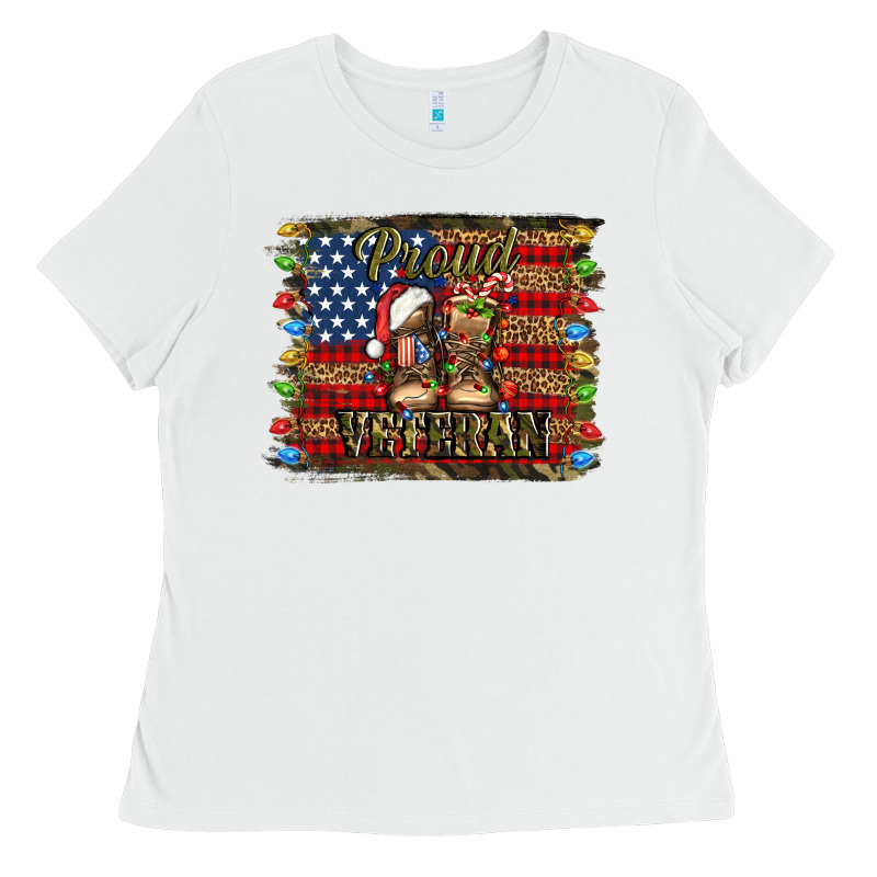 Proud Veteran Christmas Army Ladies Tee by Jasminsmagicworld | Teevron