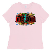 Bubblegum Pink lightning bolt mama christmas Ladies Tee - Jasminsmagicworld