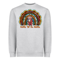 Heather Grey gobble till you wobble thanksgiving rainbow Heavyweight Sweatshirt - RanaPortraitStore