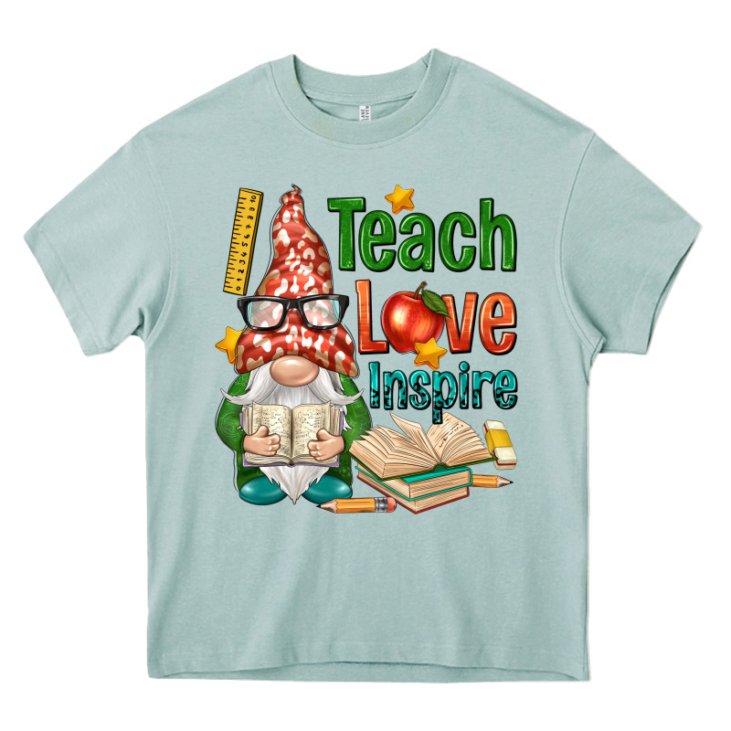 Gnome Teach Love Inspire Heavy Core Tee by NancyCooperArtShop | Teevron