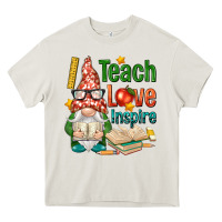 Cream gnome teach love inspire Heavy Core Tee - NancyCooperArtShop
