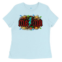 Baby Blue lightning bolt mama christmas Ladies Tee - Jasminsmagicworld