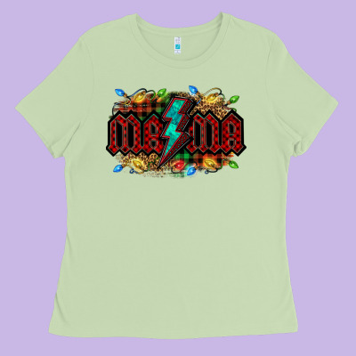 Lightning Bolt Mama Christmas Ladies Tee Designed By Jasminsmagicworld