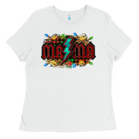 White lightning bolt mama christmas Ladies Tee - Jasminsmagicworld