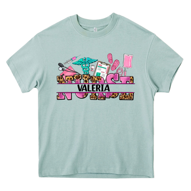 Nurse Custom Name Heavy Core Tee by AdoDesignShop | Teevron