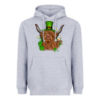 Heather Grey St. Patrick's Day cow Heavyweight Hoodie - OliviaCreatesArt