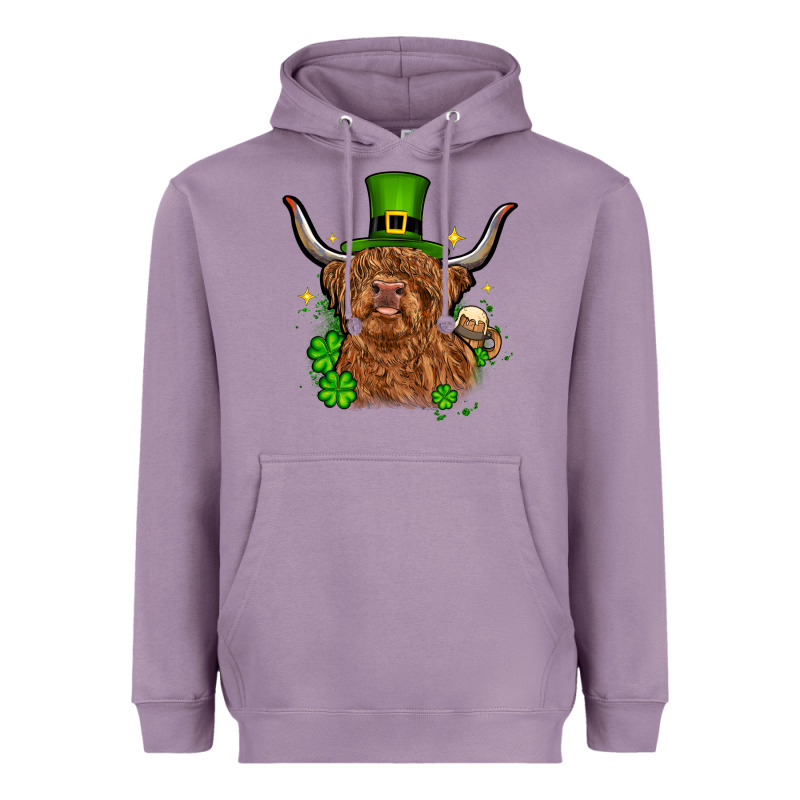 St. Patrick's Day Cow Heavyweight Hoodie by OliviaCreatesArt | Teevron