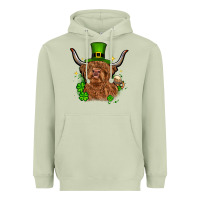 Matcha St. Patrick's Day cow Heavyweight Hoodie - OliviaCreatesArt