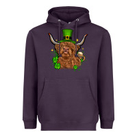 Plum St. Patrick's Day cow Heavyweight Hoodie - OliviaCreatesArt