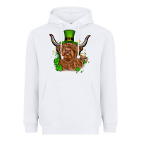 White St. Patrick's Day cow Heavyweight Hoodie - OliviaCreatesArt