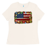 Bone christmas american flag background Ladies Tee - Jasminsmagicworld