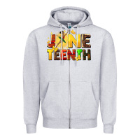 Heather Grey juneteen black girl Zipper Hoodie - CowGirlArtShop