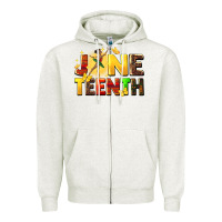 Oatmeal Heather juneteen black girl Zipper Hoodie - CowGirlArtShop