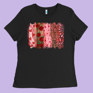 Valentine's Day Brushstrokes Ladies Tee Designed By Ranaportraitstore