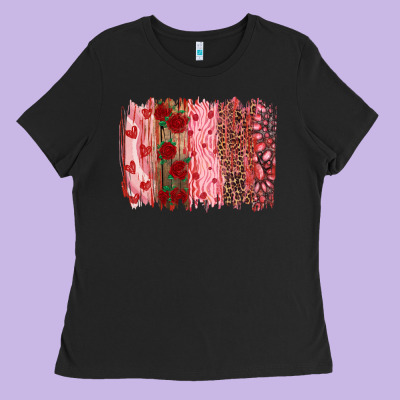 Valentine's Day Brushstrokes Ladies Tee Designed By Ranaportraitstore