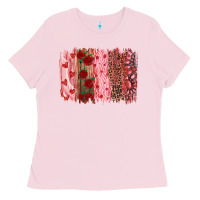 Bubblegum Pink valentine's day brushstrokes Ladies Tee - RanaPortraitStore