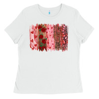 White valentine's day brushstrokes Ladies Tee - RanaPortraitStore