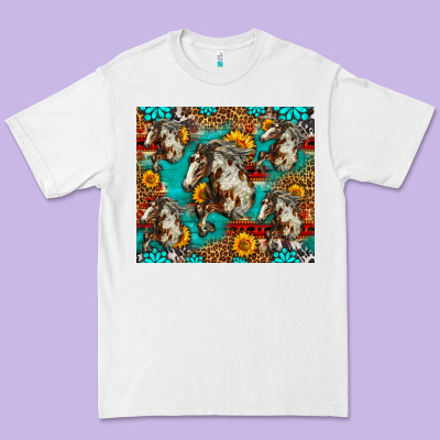 Mustang Horse Western Premium Tee Designed By Lillyallendesigns