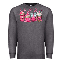 Charcoal Heather breast cancer coffee cups Premium Sweatshirt - OliviaCreatesArt