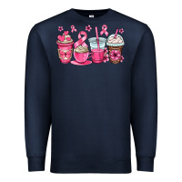 Navy breast cancer coffee cups Premium Sweatshirt - OliviaCreatesArt
