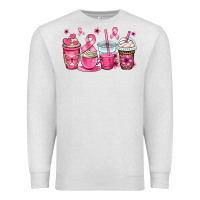 Oatmeal Heather breast cancer coffee cups Premium Sweatshirt - OliviaCreatesArt