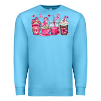 Ocean Blue breast cancer coffee cups Premium Sweatshirt - OliviaCreatesArt