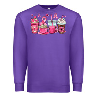 Purple breast cancer coffee cups Premium Sweatshirt - OliviaCreatesArt