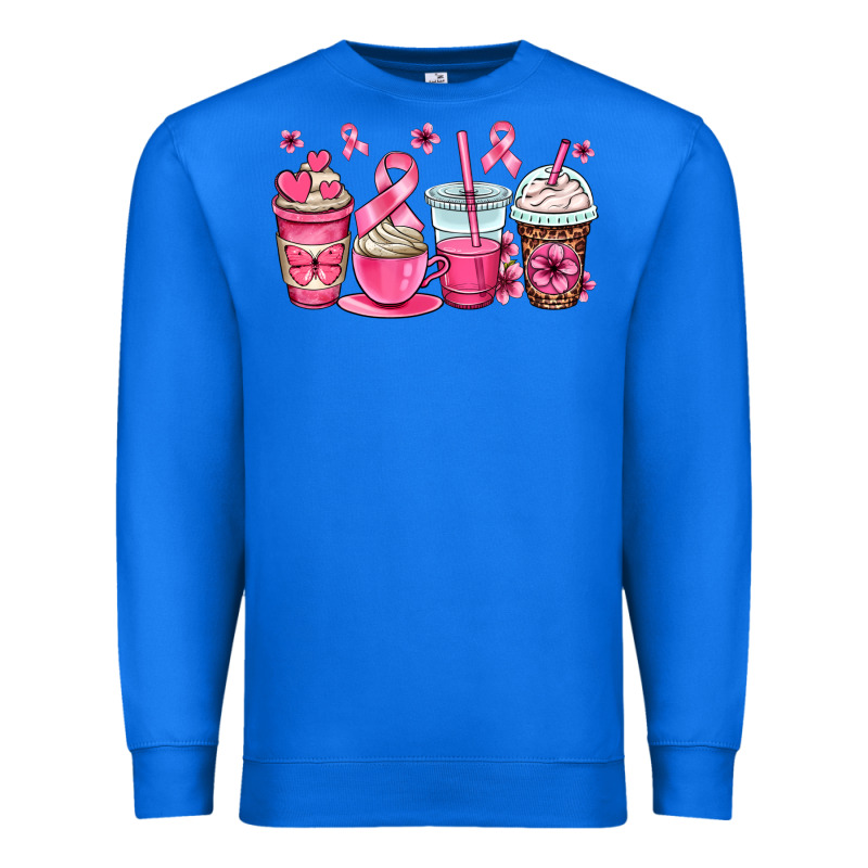 Breast Cancer Coffee Cups Premium Sweatshirt by OliviaCreatesArt | Teevron