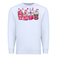 White breast cancer coffee cups Premium Sweatshirt - OliviaCreatesArt
