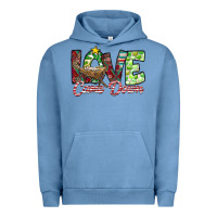 Pigment Pebble Blue Love Came Down Urban Hoodie - CowhideDigitalArt
